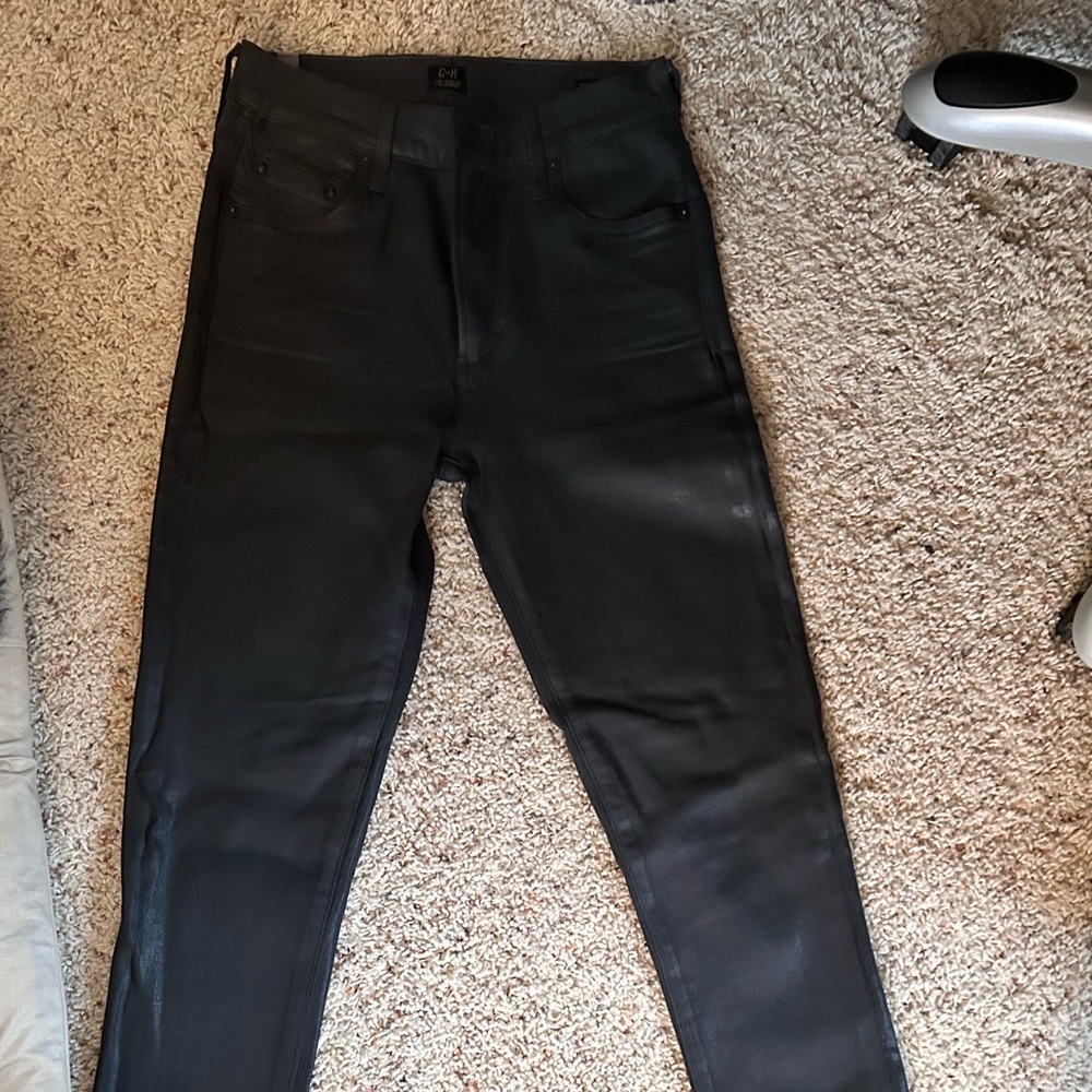 Citizens of humanity waxed coated gray pants